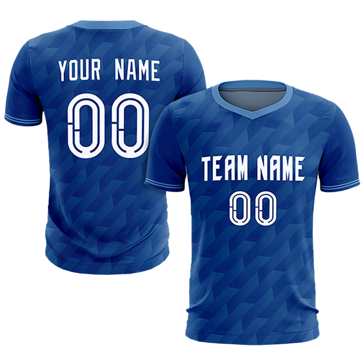 Custom Royal Blue Light Blue Training Uniform Soccer Sets Jersey