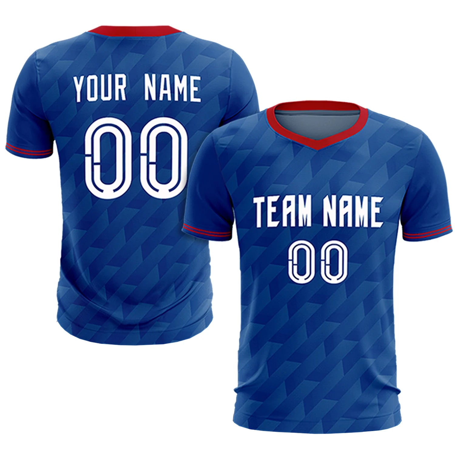 Custom Royal Blue Red Training Uniform Soccer Sets Jersey