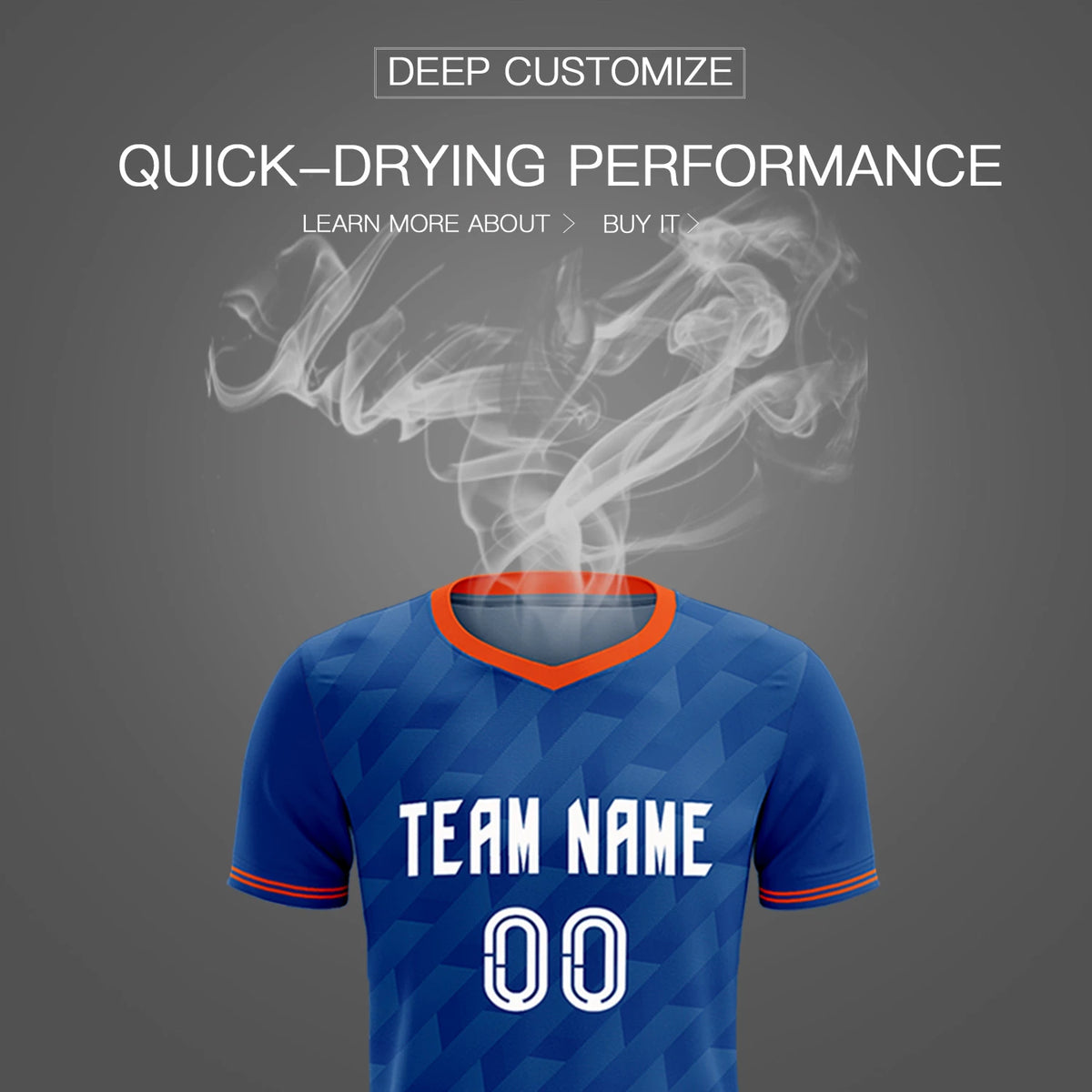Custom Royal Blue Orange Training Uniform Soccer Sets Jersey