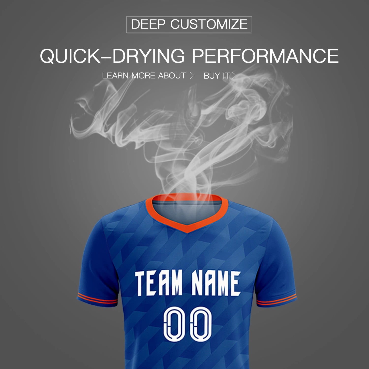 Custom Royal Blue Orange Training Uniform Soccer Sets Jersey
