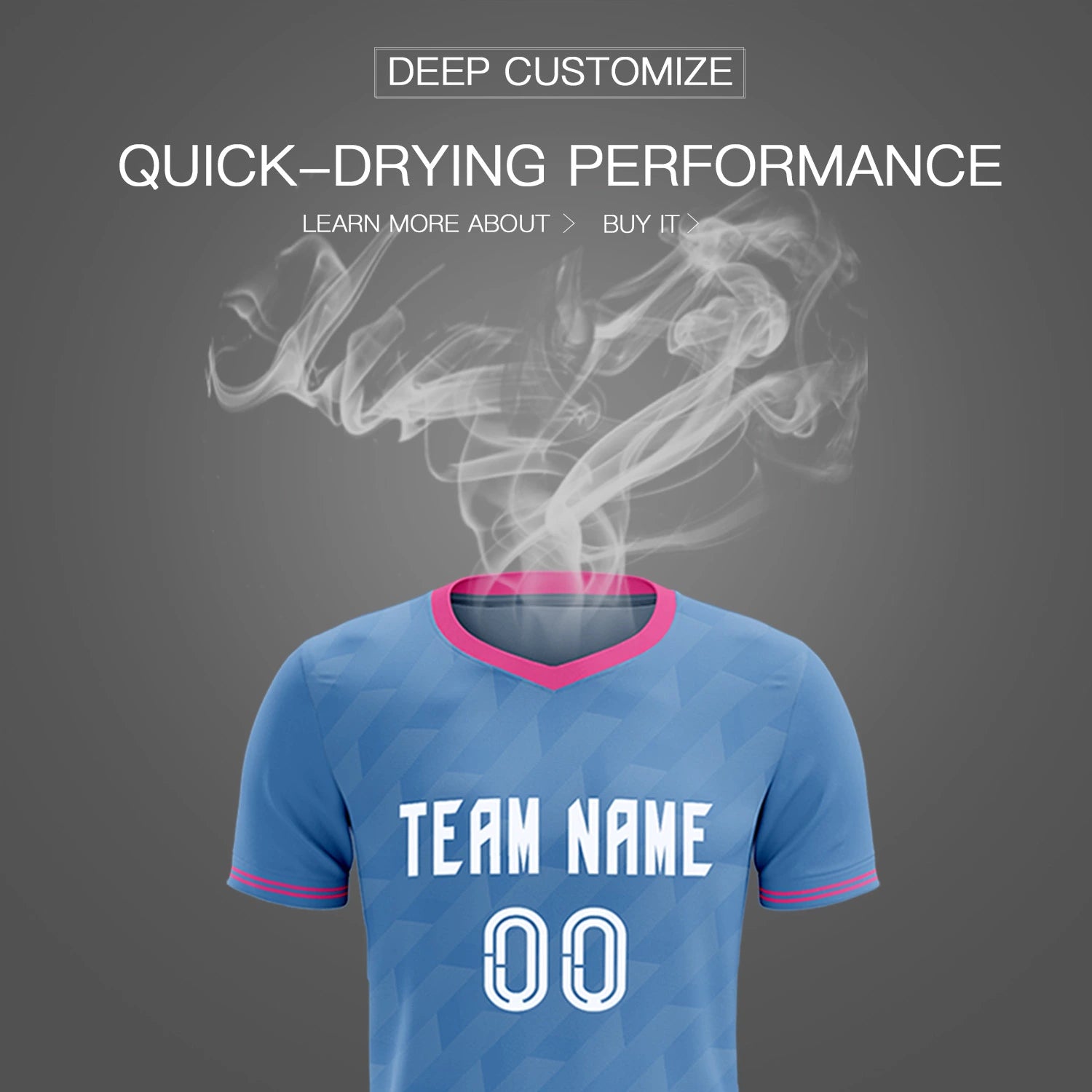 Custom Light Blue Pink Training Uniform Soccer Sets Jersey