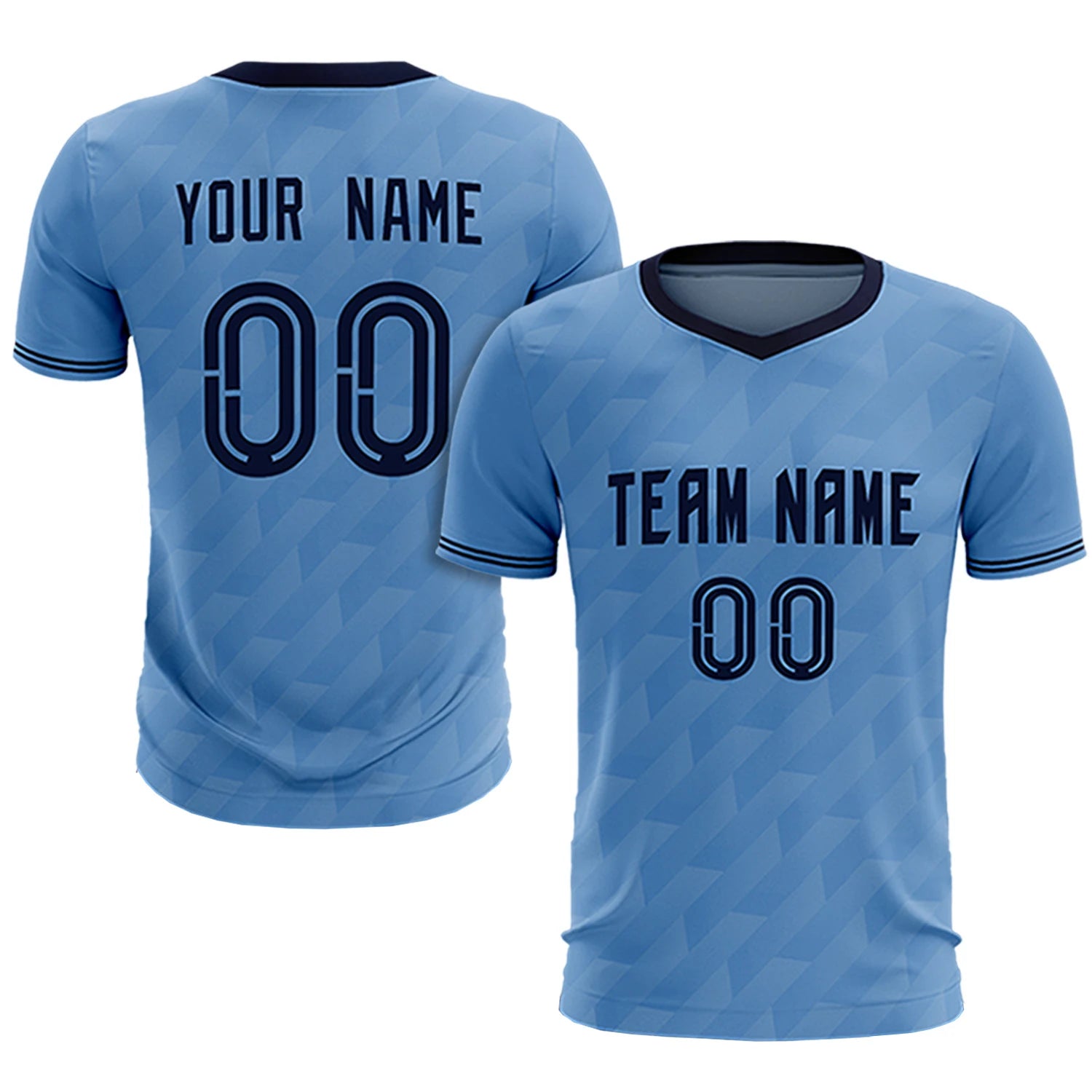 Custom Light Blue Navy Training Uniform Soccer Sets Jersey