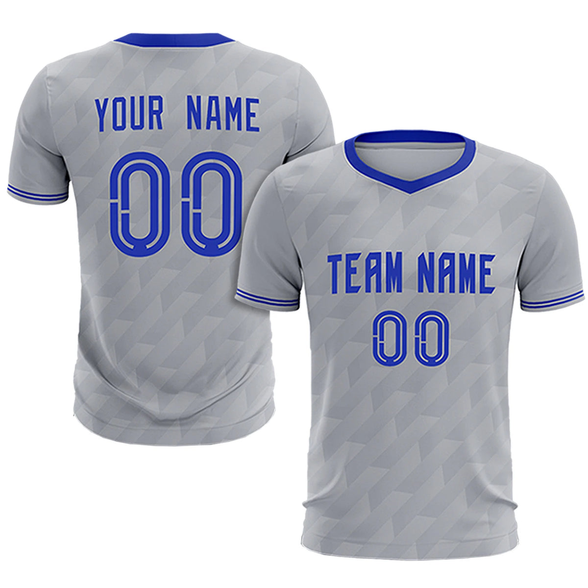 Custom Gray Royal Blue Training Uniform Soccer Sets Jersey