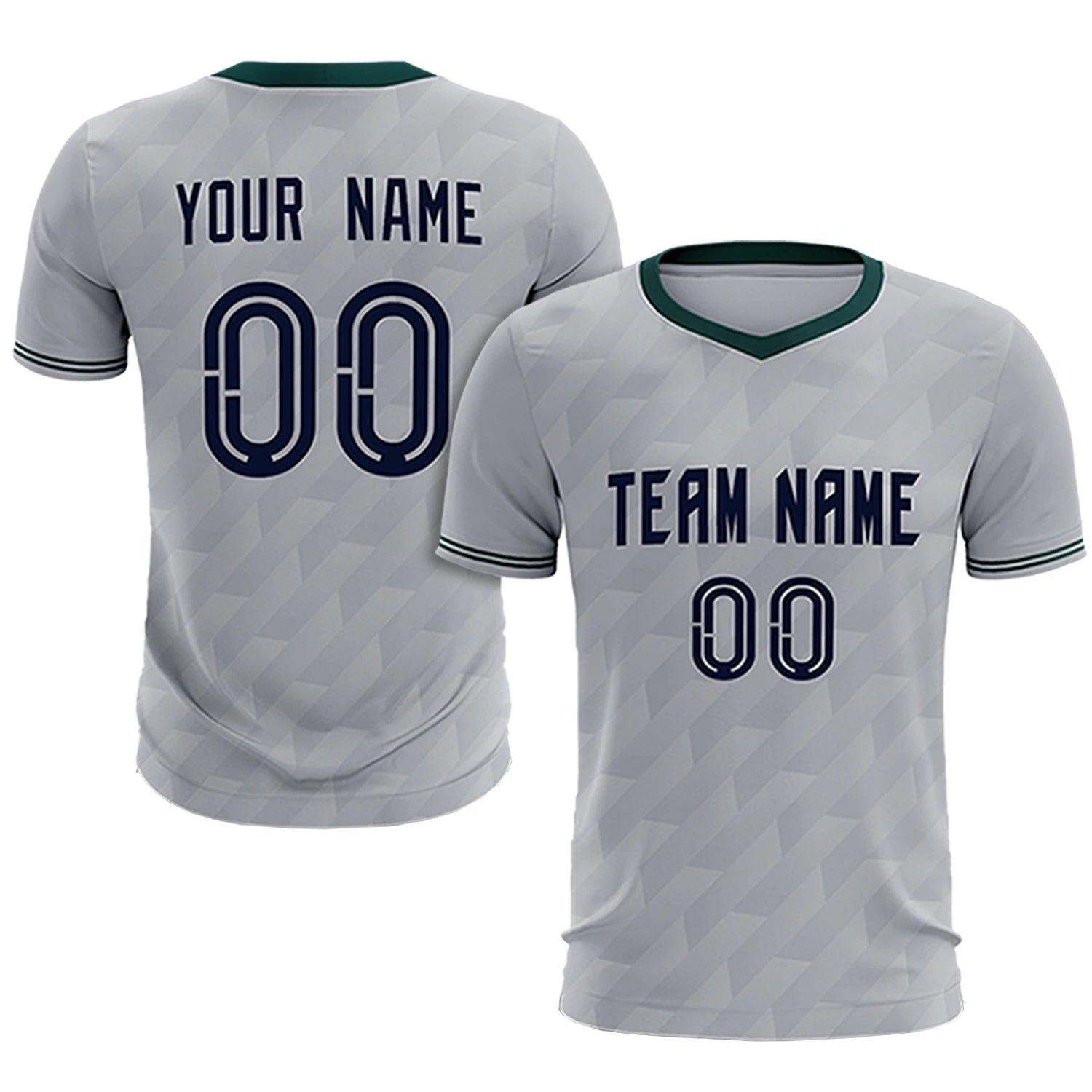 Custom Gray Midnight Green Training Uniform Soccer Sets Jersey