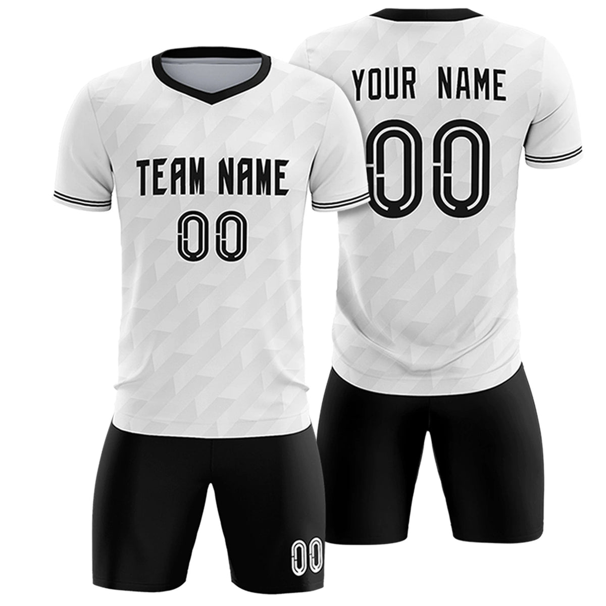 Custom White Black Training Uniform Soccer Sets Jersey