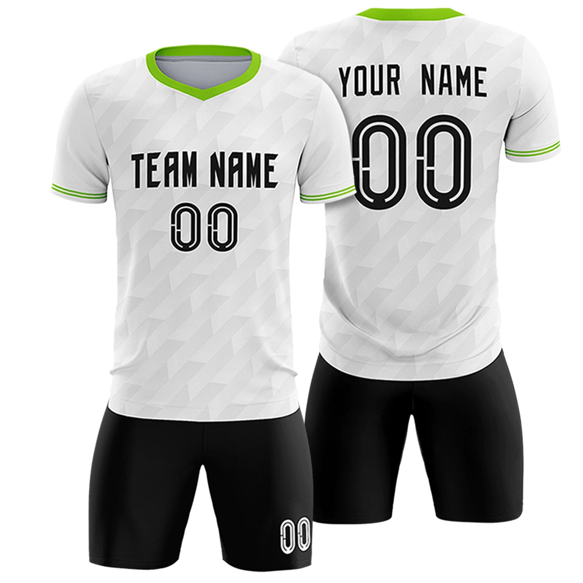 Custom White Neon Green Training Uniform Soccer Sets Jersey