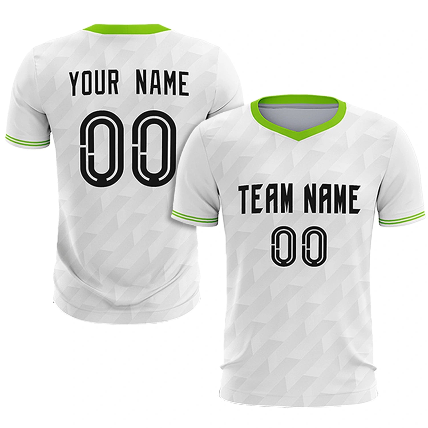 Custom White Neon Green Training Uniform Soccer Sets Jersey