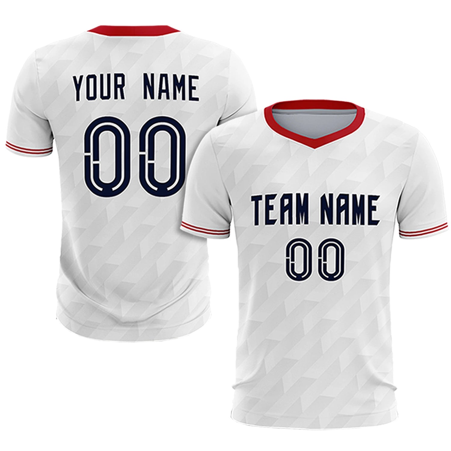 Custom White Red Training Uniform Soccer Sets Jersey