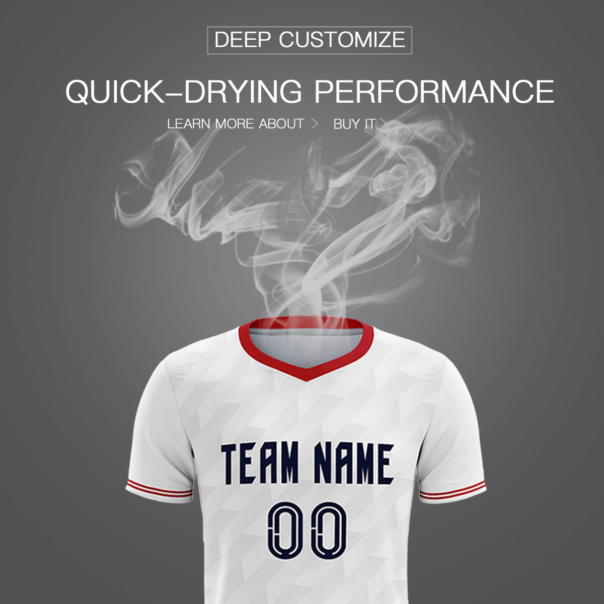 Custom White Red Training Uniform Soccer Sets Jersey