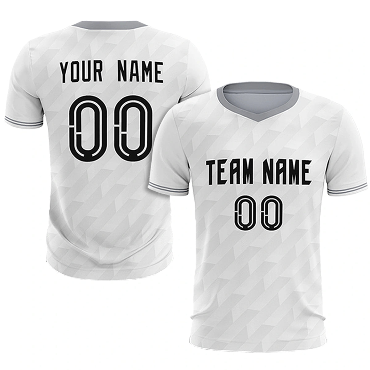 Custom White Gray Training Uniform Soccer Sets Jersey