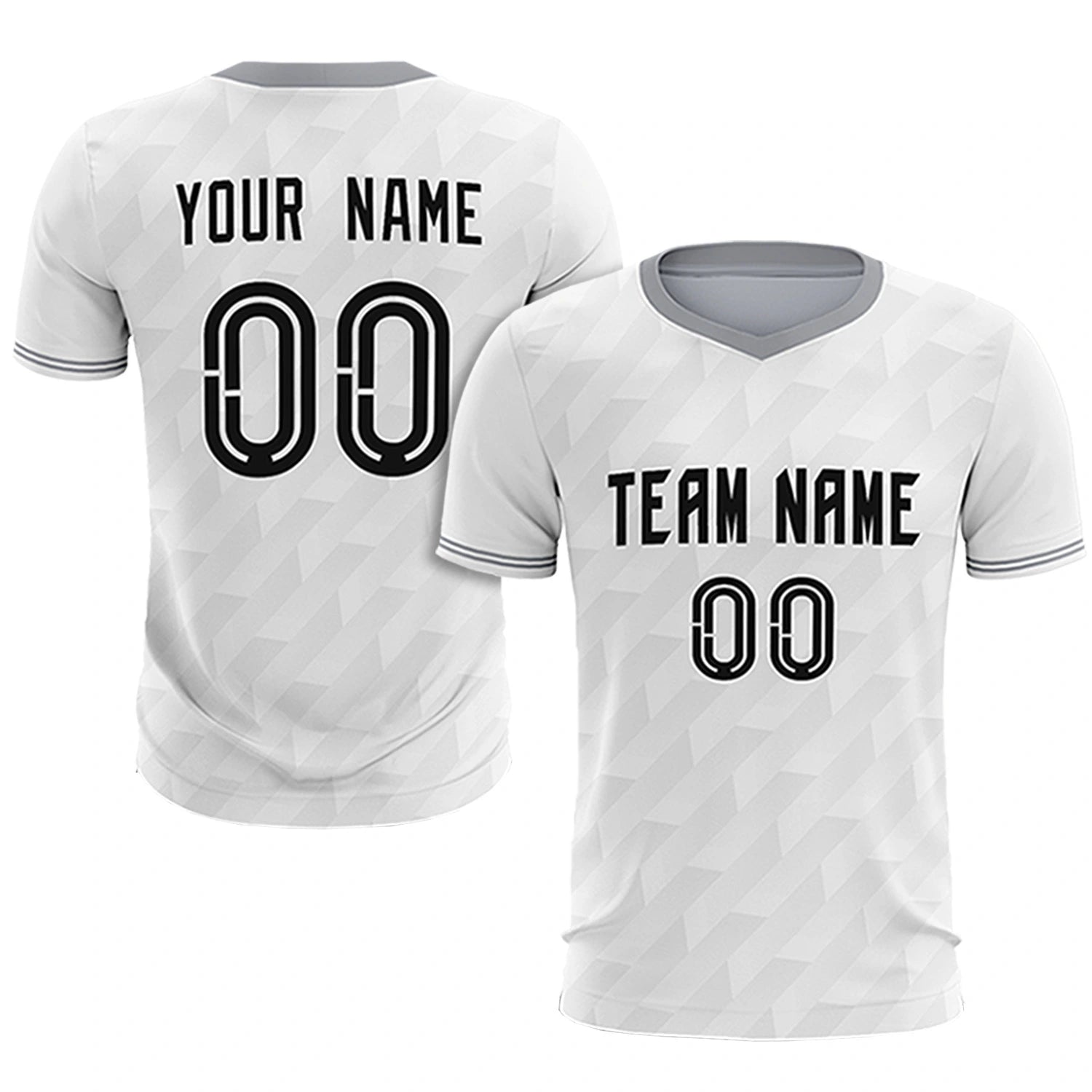 Custom White Gray Training Uniform Soccer Sets Jersey