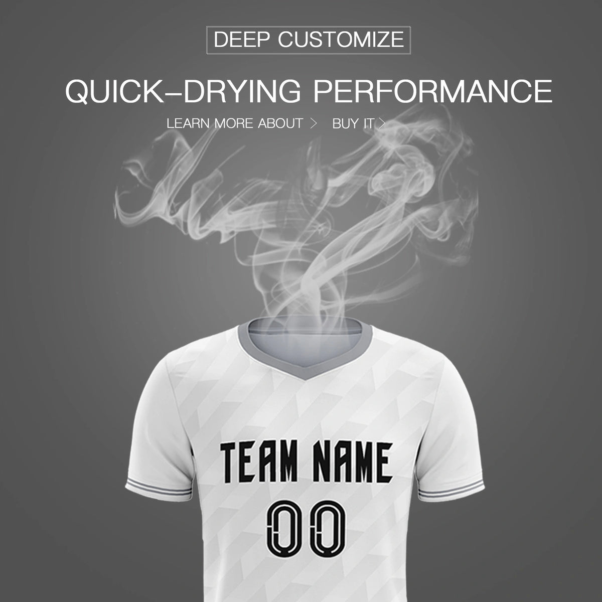 Custom White Gray Training Uniform Soccer Sets Jersey