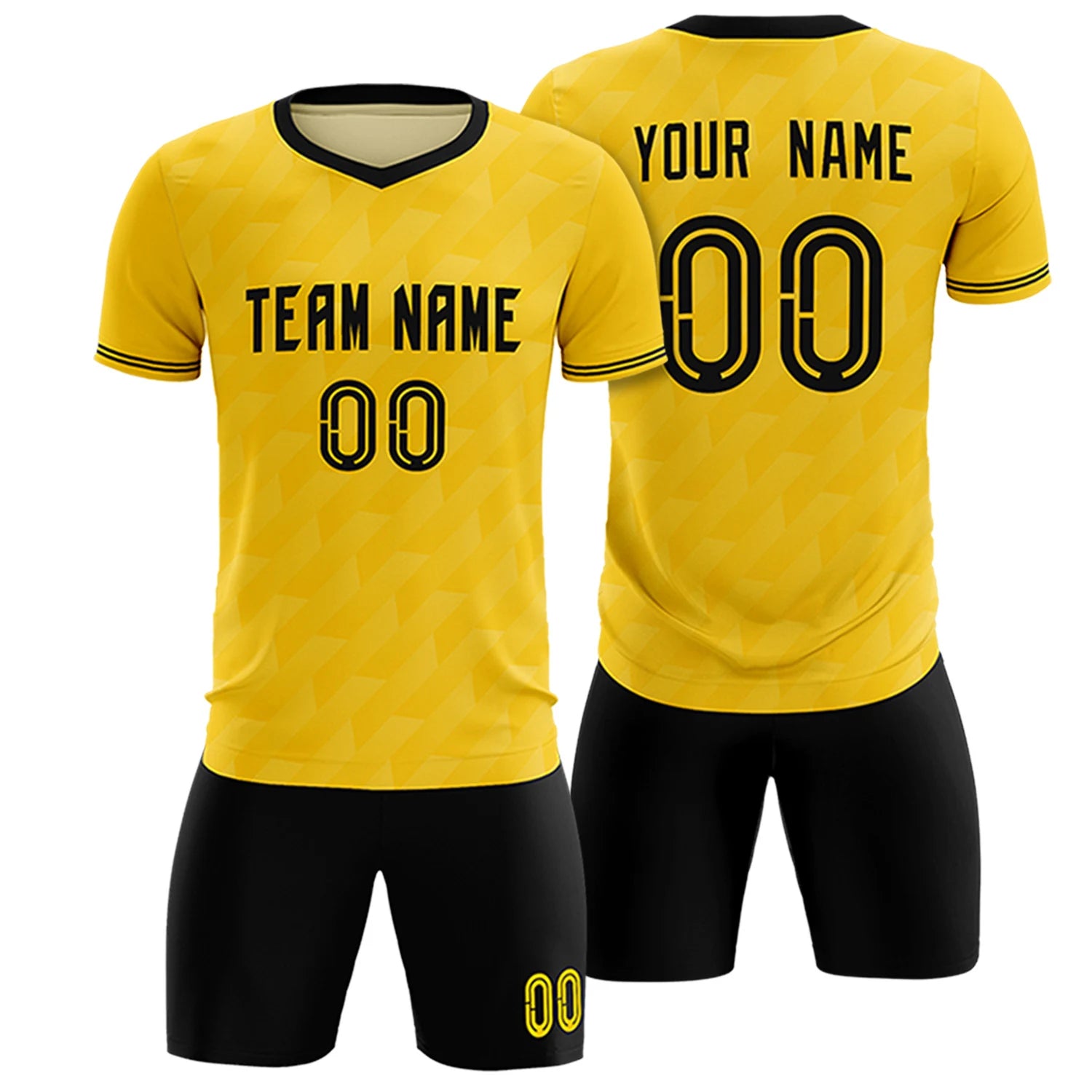 Custom Gold01 Black Training Uniform Soccer Sets Jersey