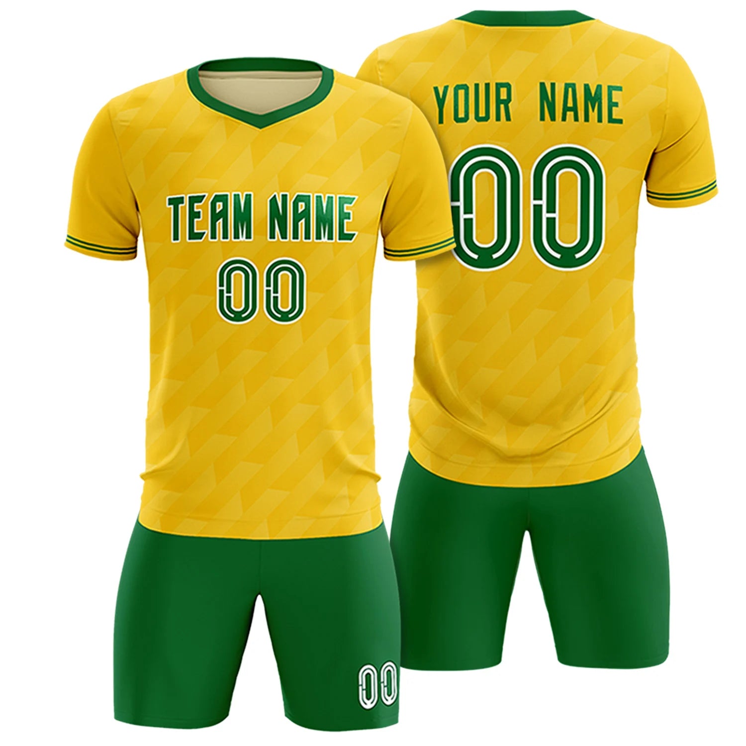 Custom Gold01 Kelly Green Training Uniform Soccer Sets Jersey