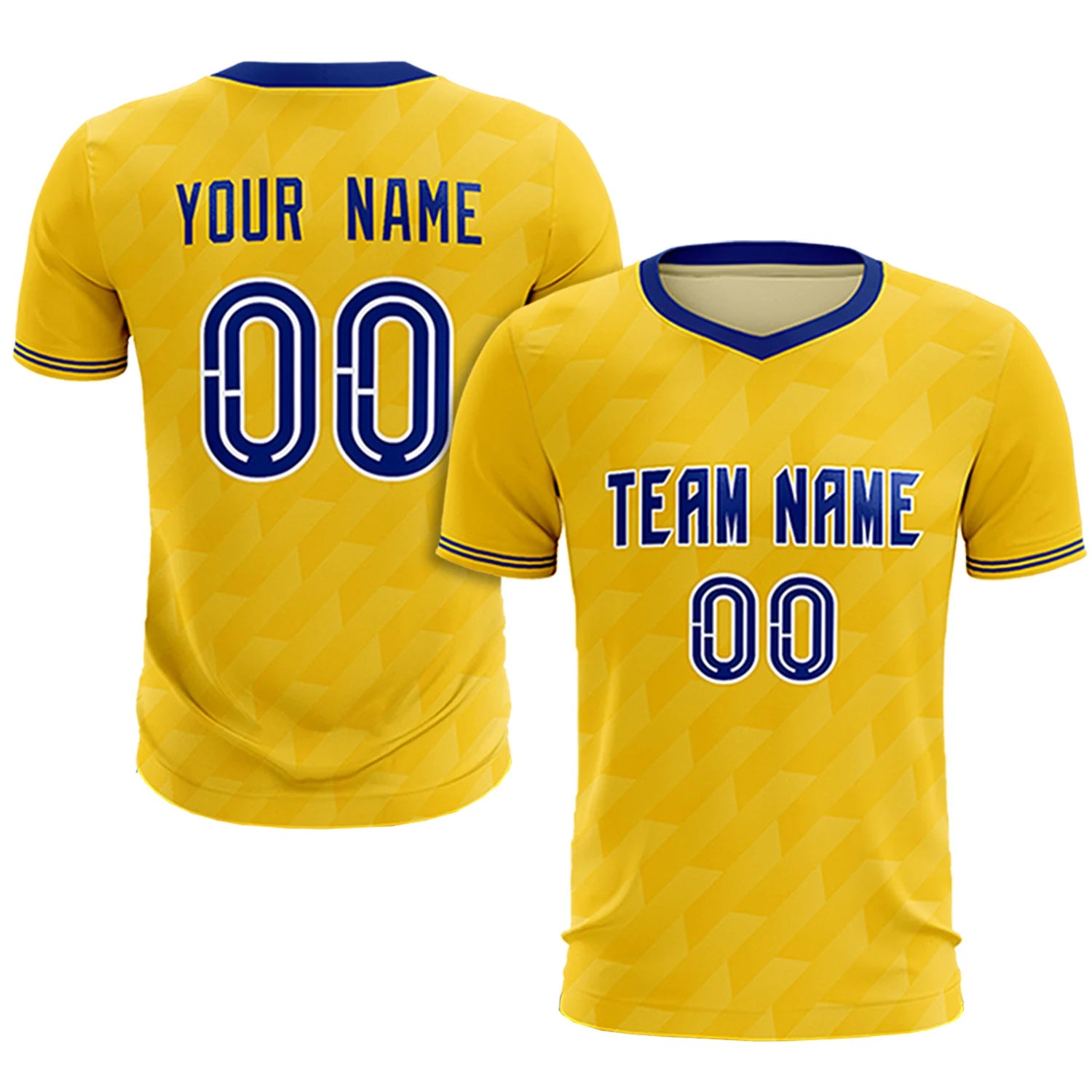 Custom Gold01 Royal Blue Training Uniform Soccer Sets Jersey