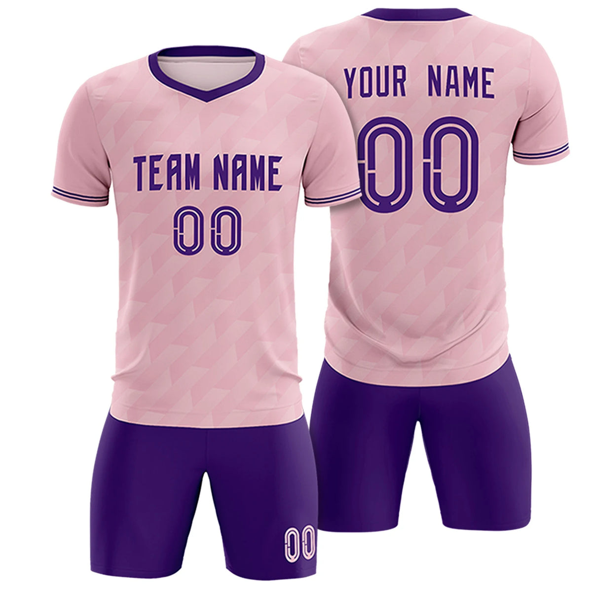 Custom Light Pink Purple Training Uniform Soccer Sets Jersey