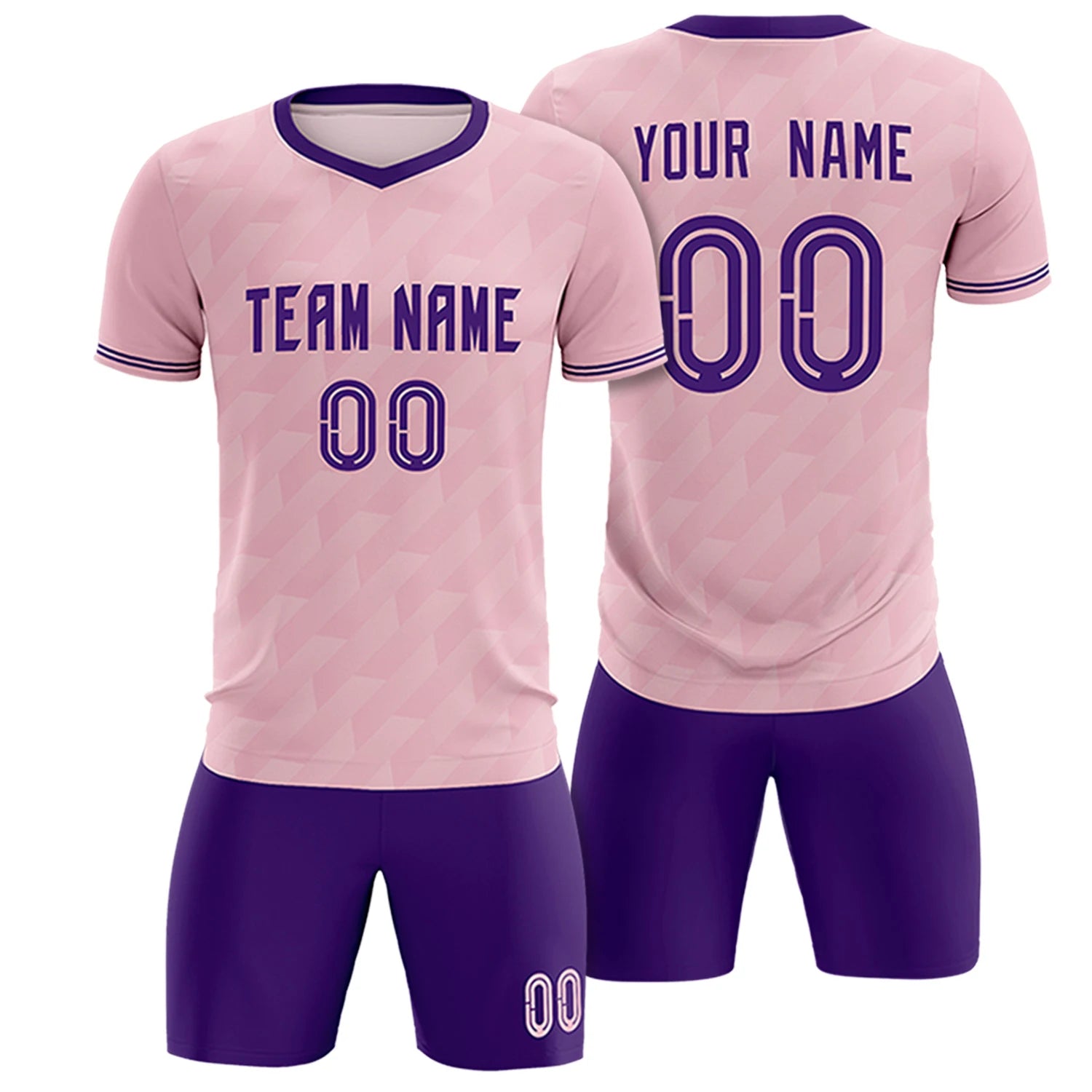 Custom Light Pink Purple Training Uniform Soccer Sets Jersey