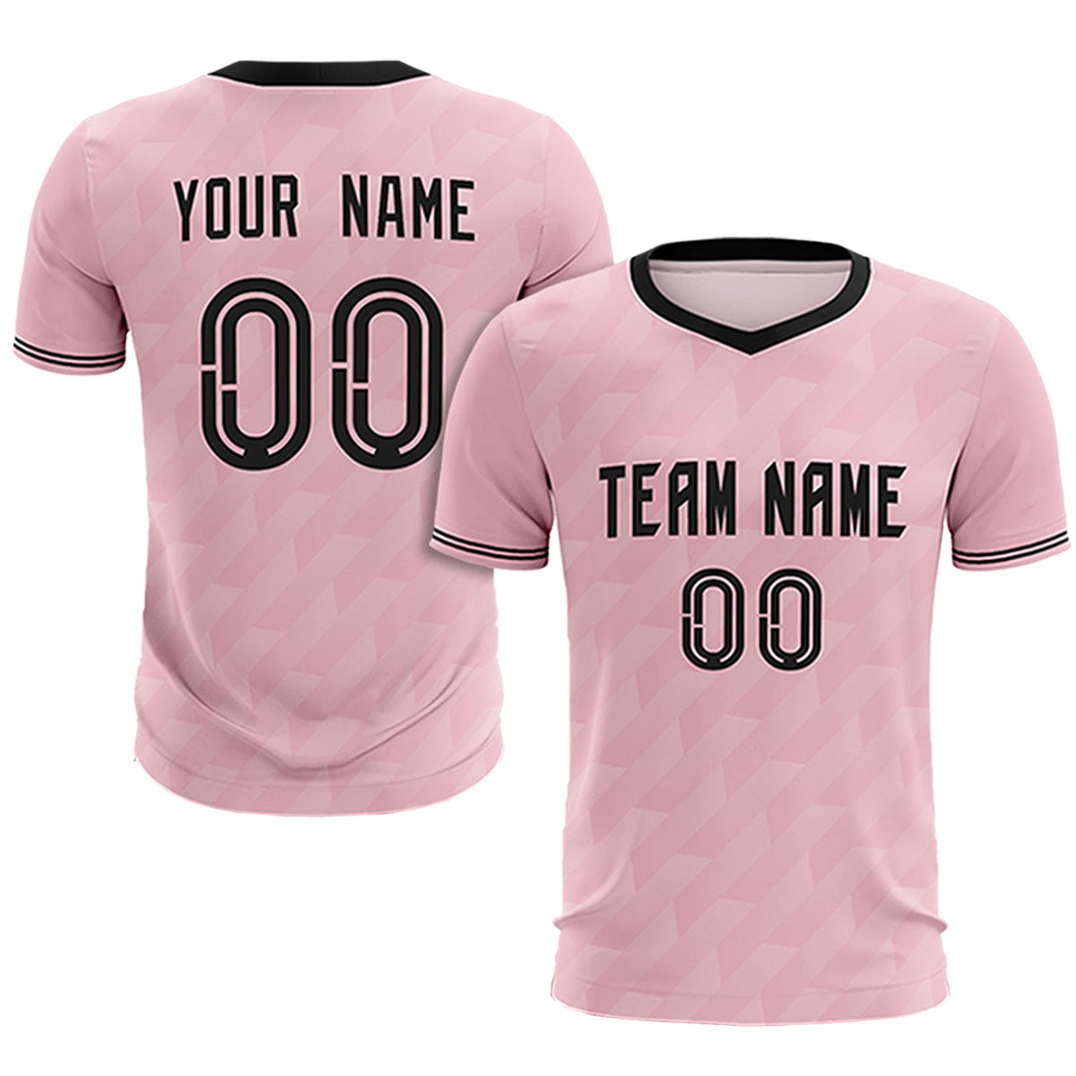 Custom Light Pink Black Training Uniform Soccer Sets Jersey