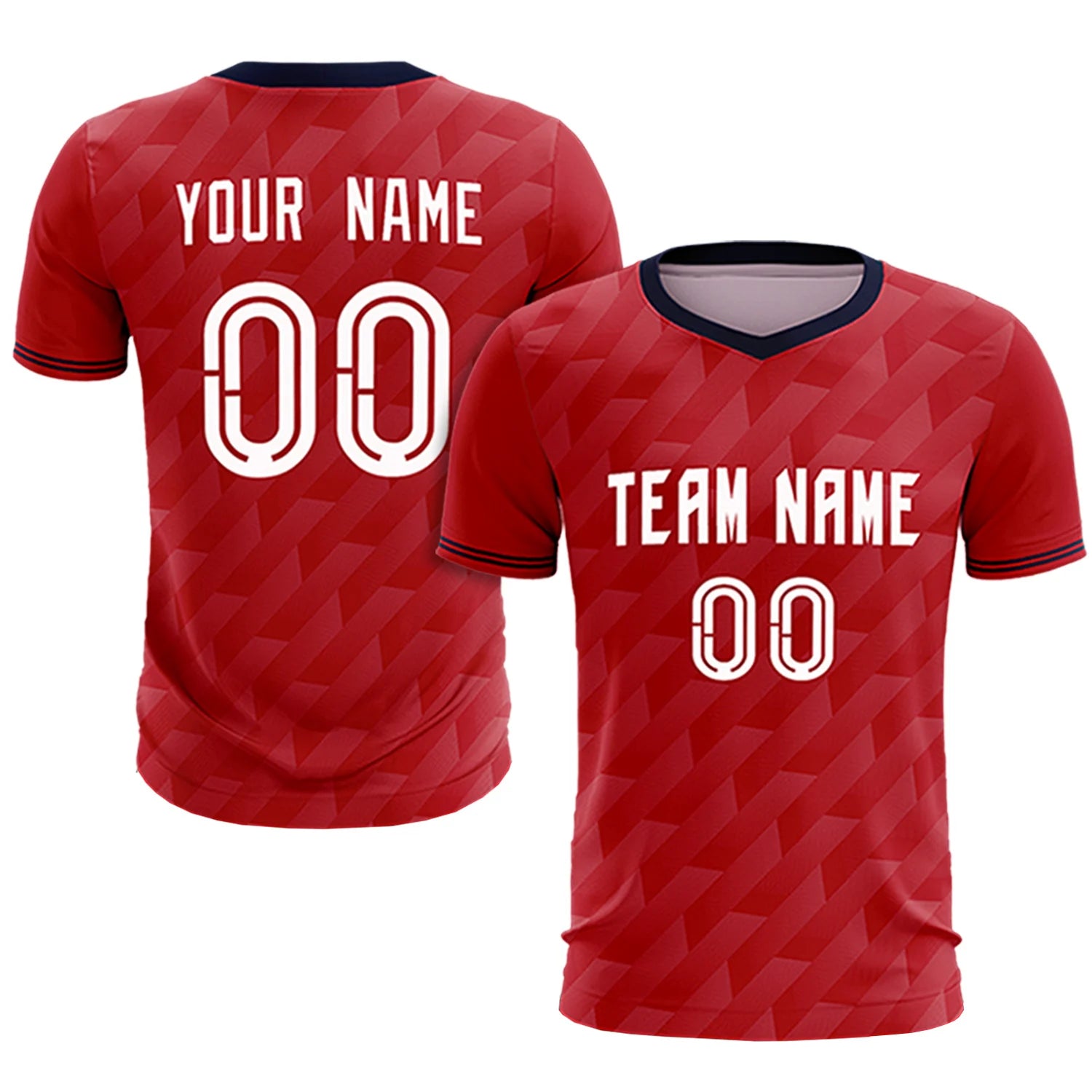 Custom Red Navy Training Uniform Soccer Sets Jersey