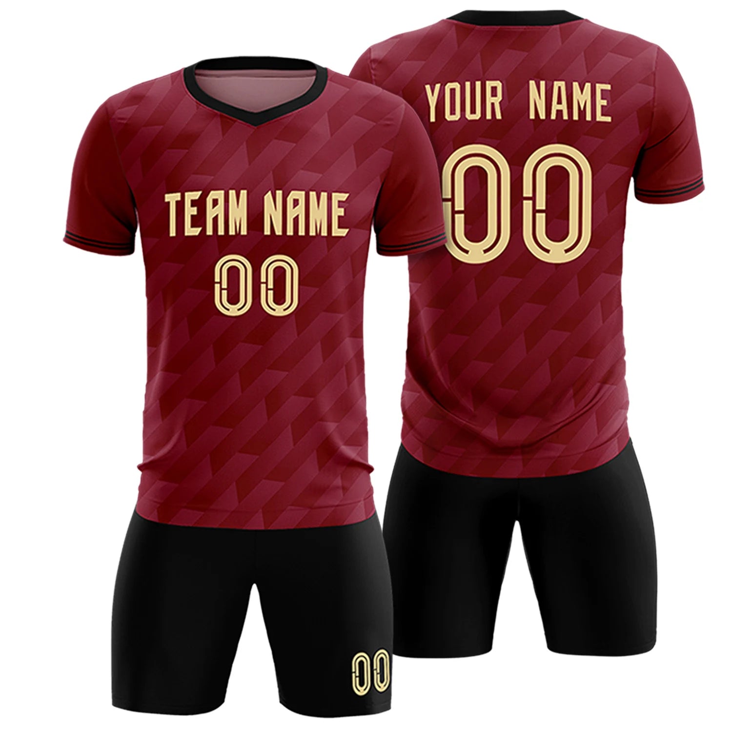 Custom Crimson Black Training Uniform Soccer Sets Jersey