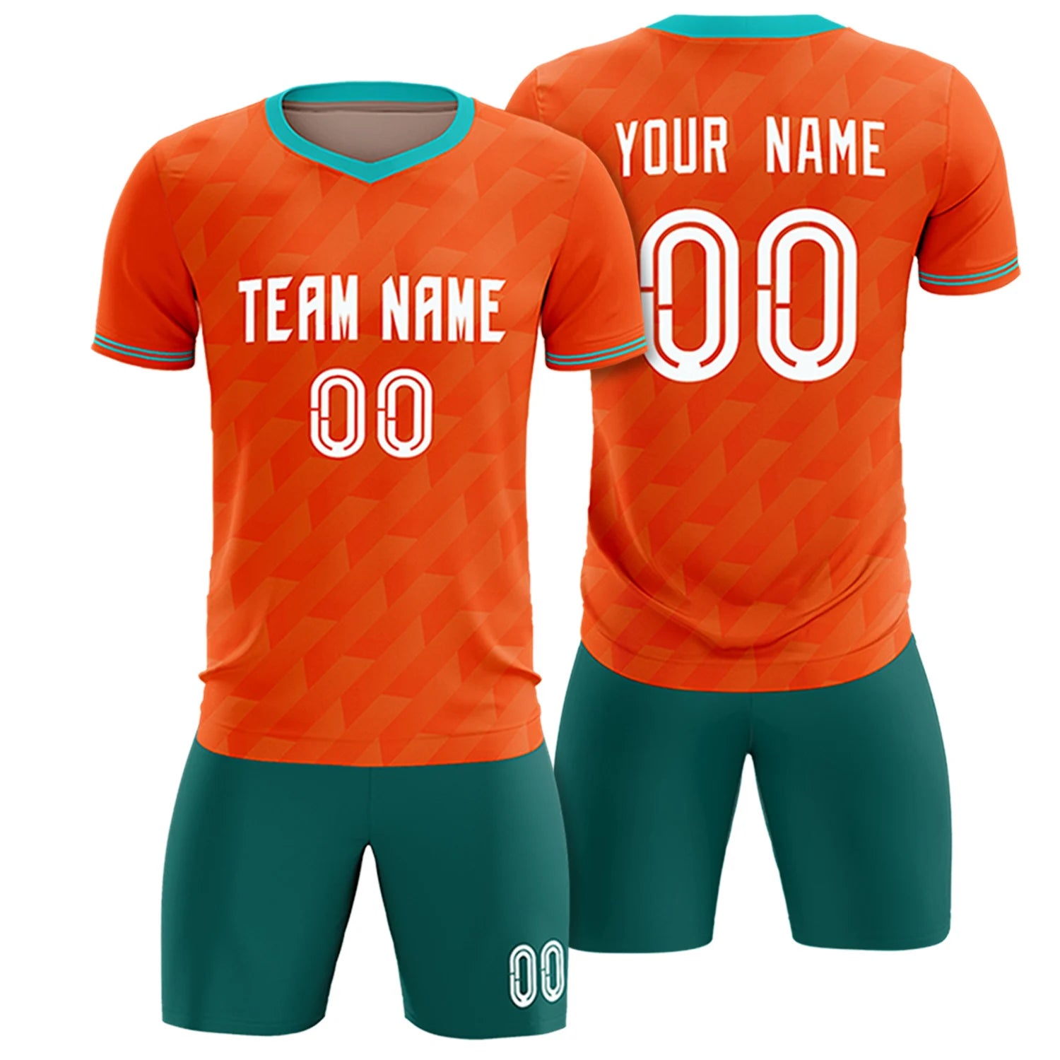 Custom Orange Bright Green Training Uniform Soccer Sets Jersey