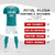 Custom Aqua White Training Uniform Soccer Sets Jersey