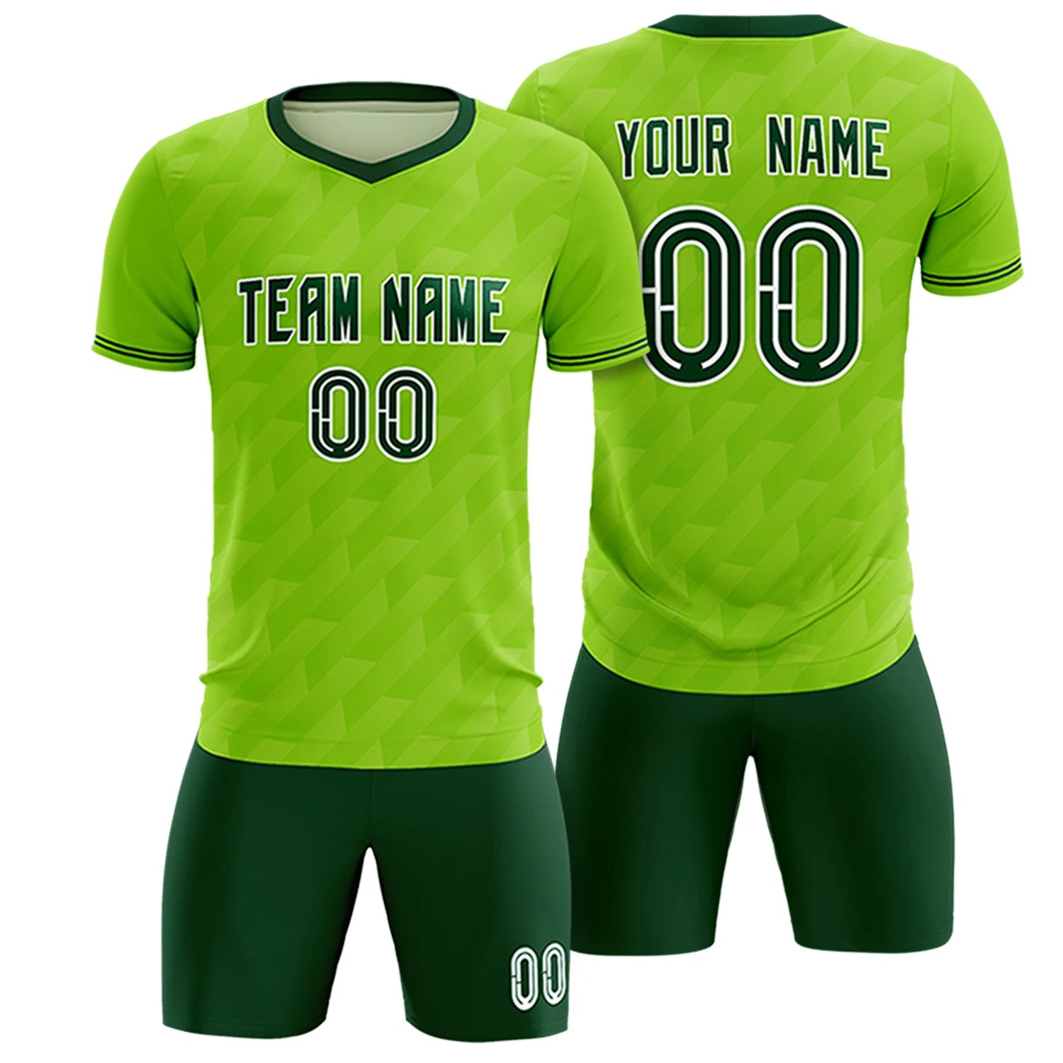 Custom Neon Green Green Training Uniform Soccer Sets Jersey