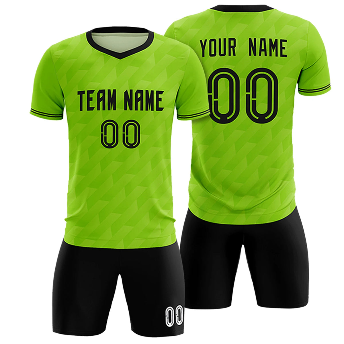 Custom Neon Green Black Training Uniform Soccer Sets Jersey