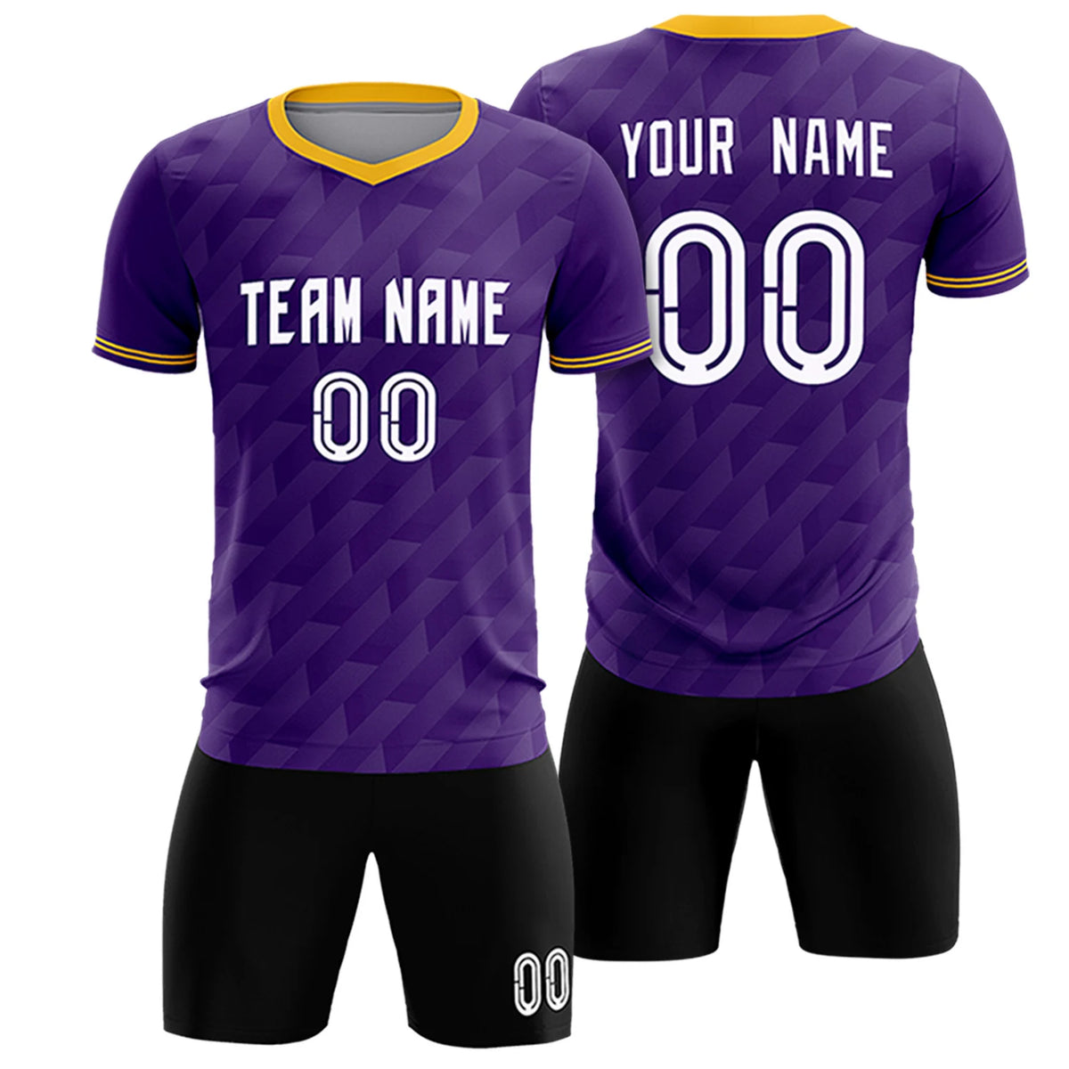 Custom Purple Gold01 Training Uniform Soccer Sets Jersey