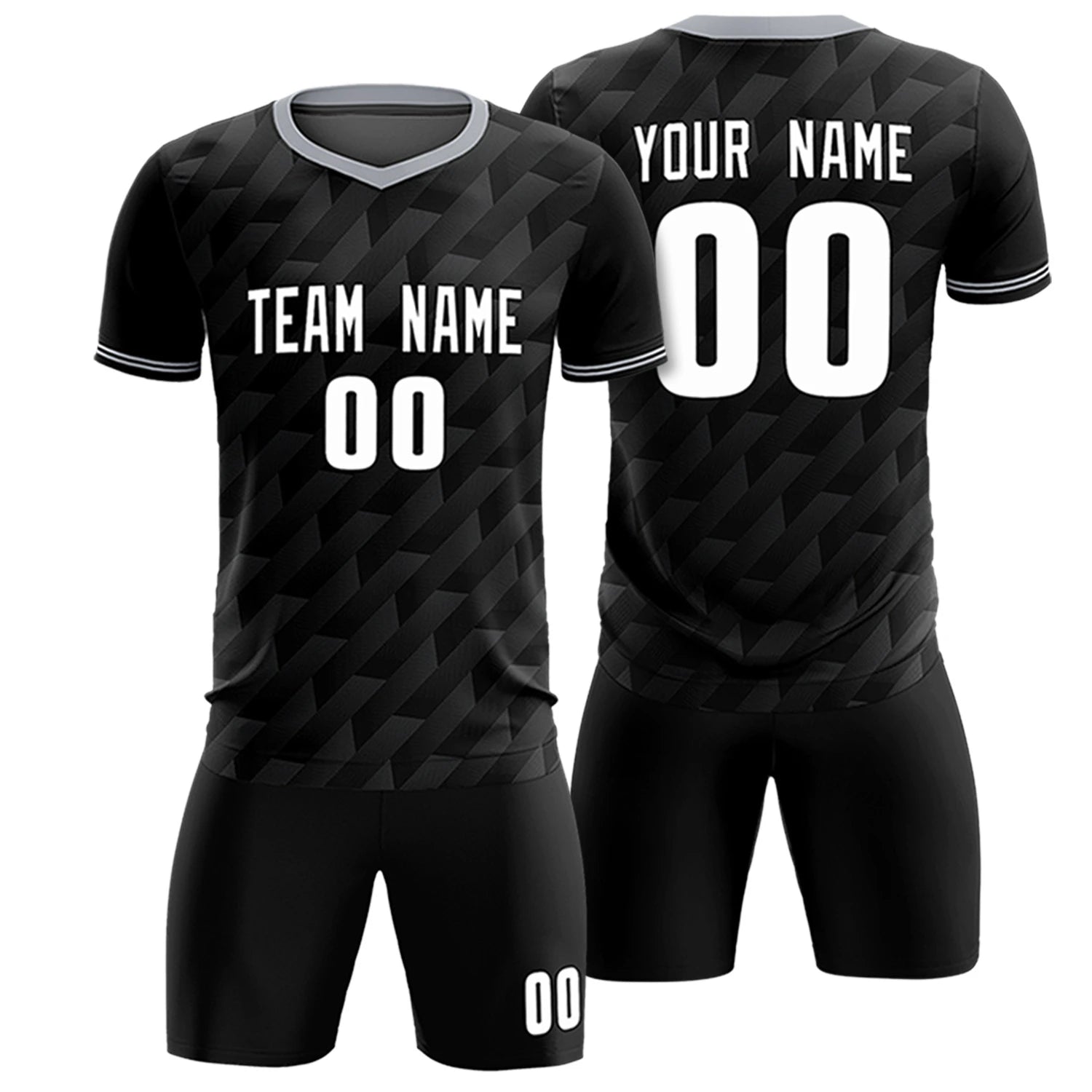 Custom Black White Training Uniform Soccer Sets Jersey