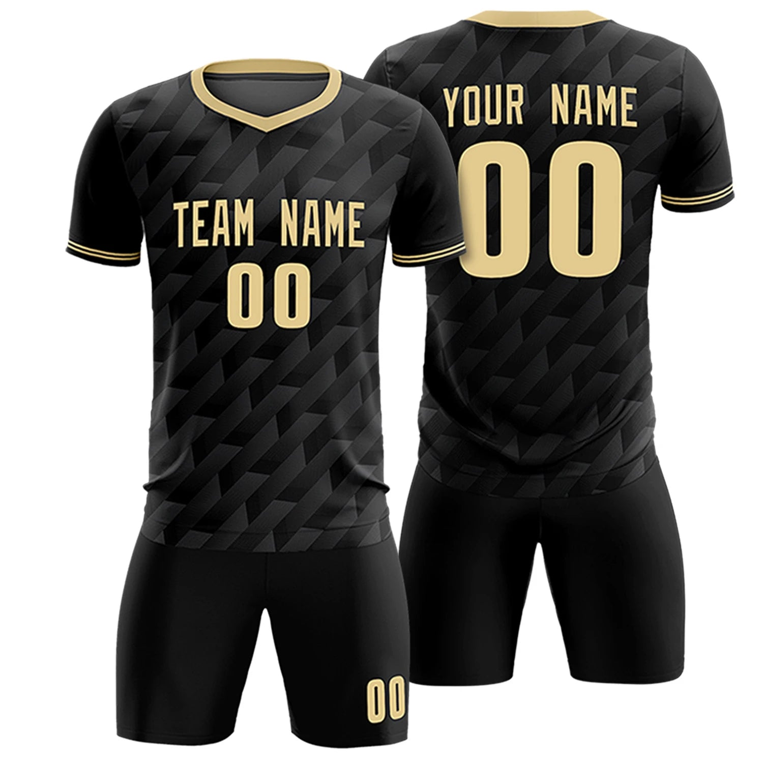 Custom Black Khaki Training Uniform Soccer Sets Jersey