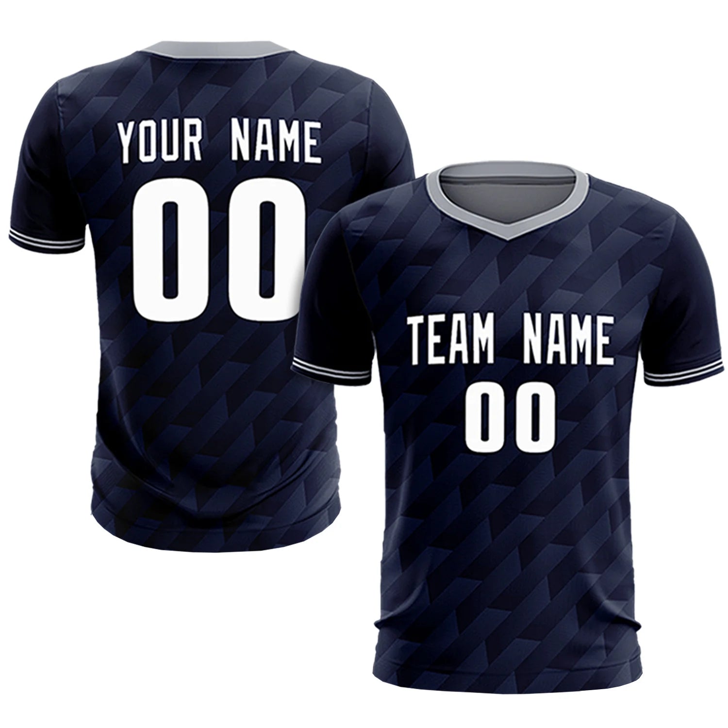 Custom Navy Gray Training Uniform Soccer Sets Jersey