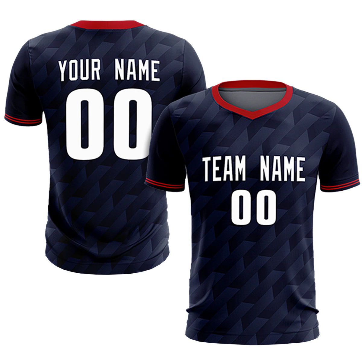 Custom Navy Red Training Uniform Soccer Sets Jersey