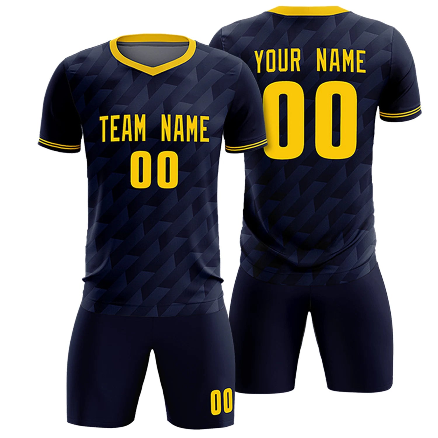 Custom Navy Gold01 Training Uniform Soccer Sets Jersey