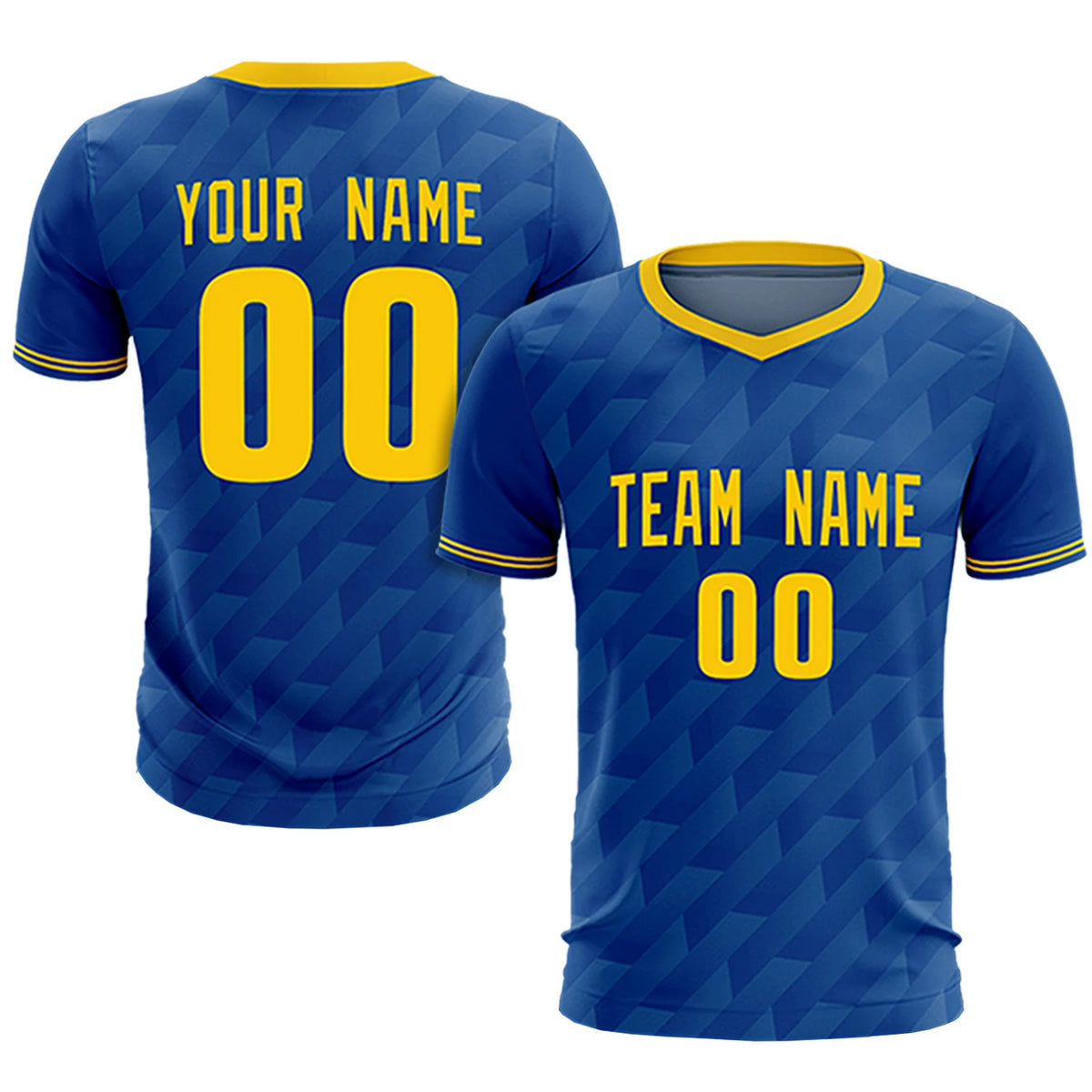 Custom Royal Blue Gold01 Training Uniform Soccer Sets Jersey