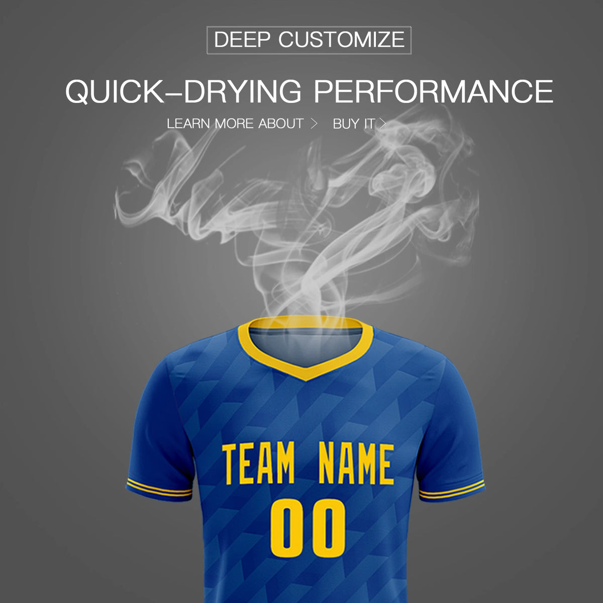 Custom Royal Blue Gold01 Training Uniform Soccer Sets Jersey
