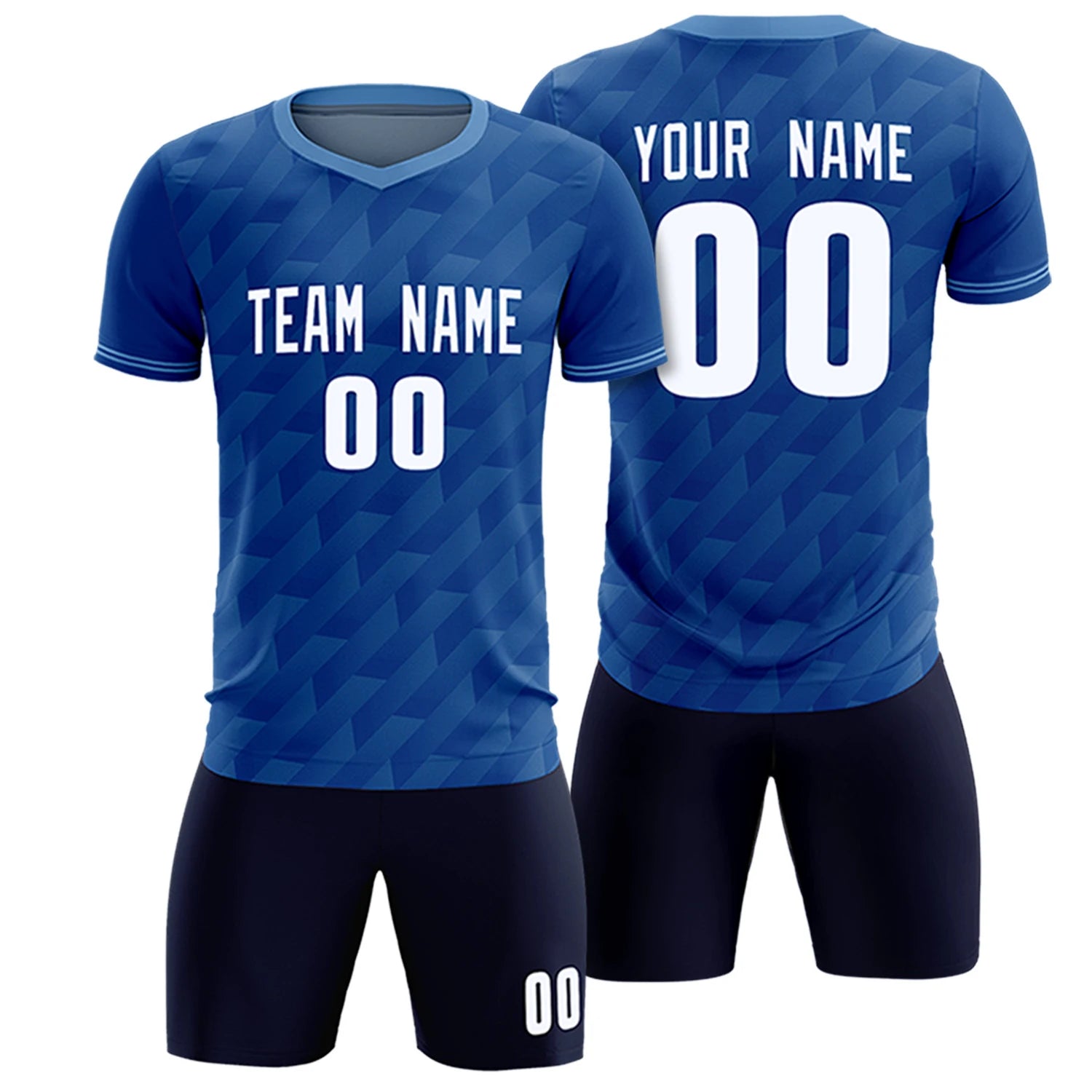 Custom Royal Blue Light Blue Training Uniform Soccer Sets Jersey