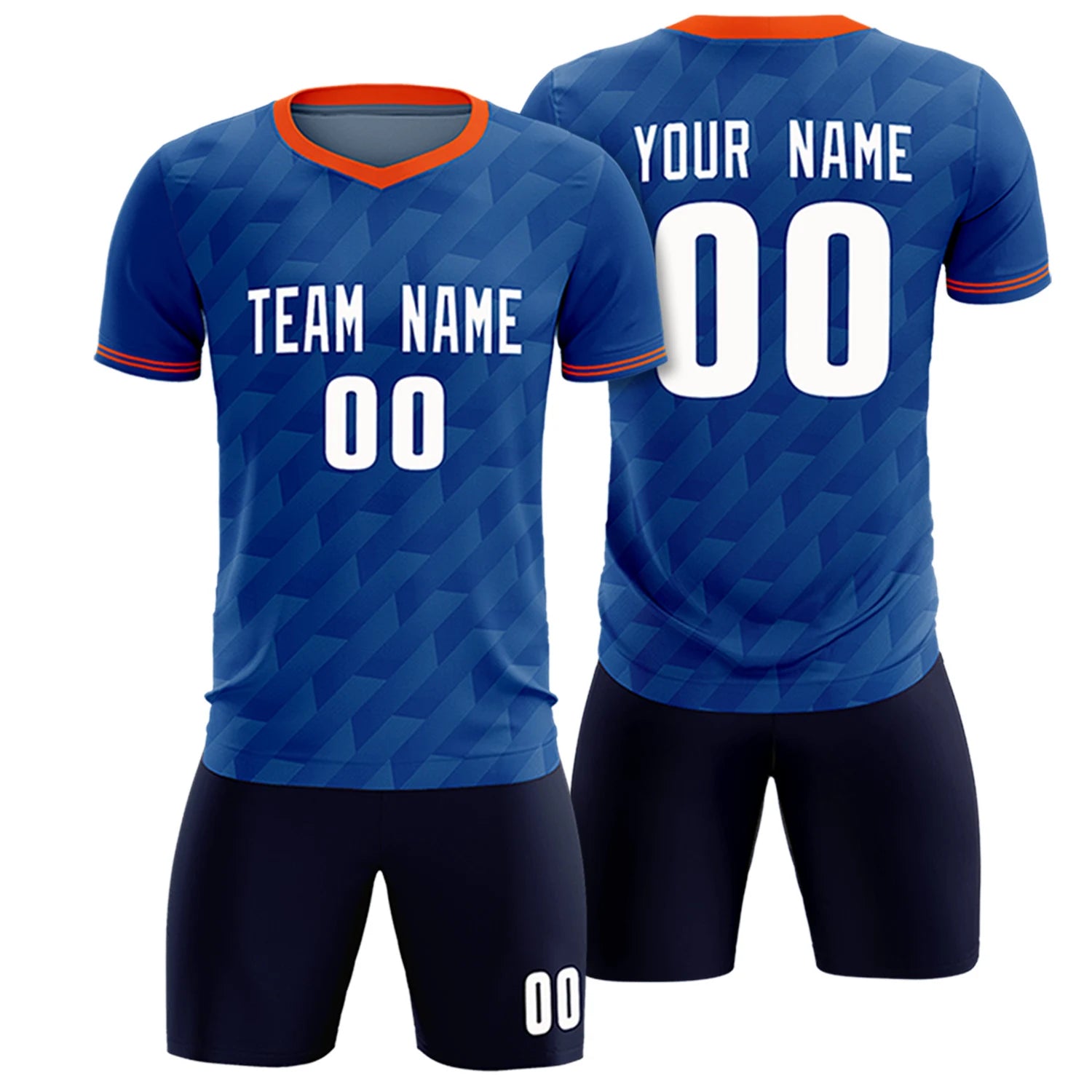 Custom Royal Blue Orange Training Uniform Soccer Sets Jersey
