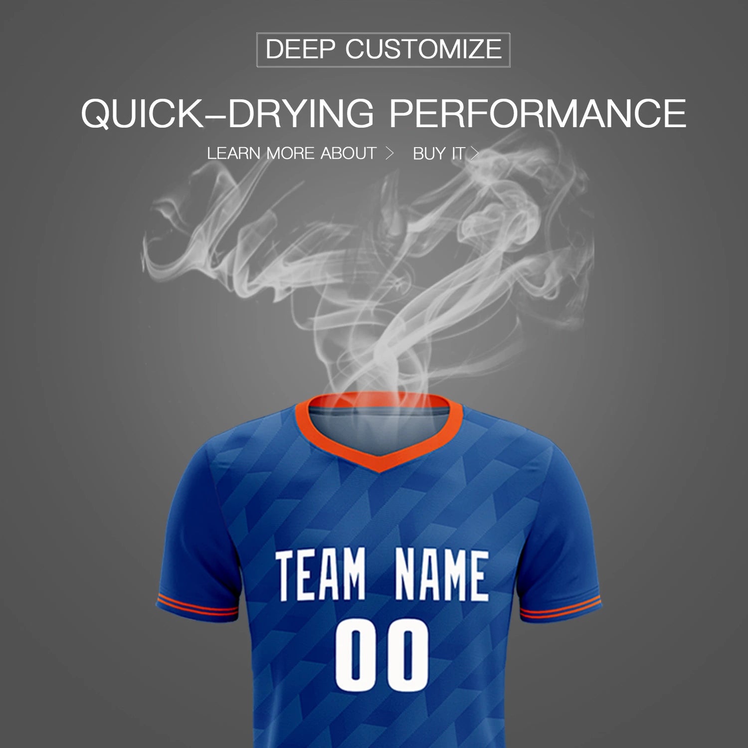 Custom Royal Blue Orange Training Uniform Soccer Sets Jersey