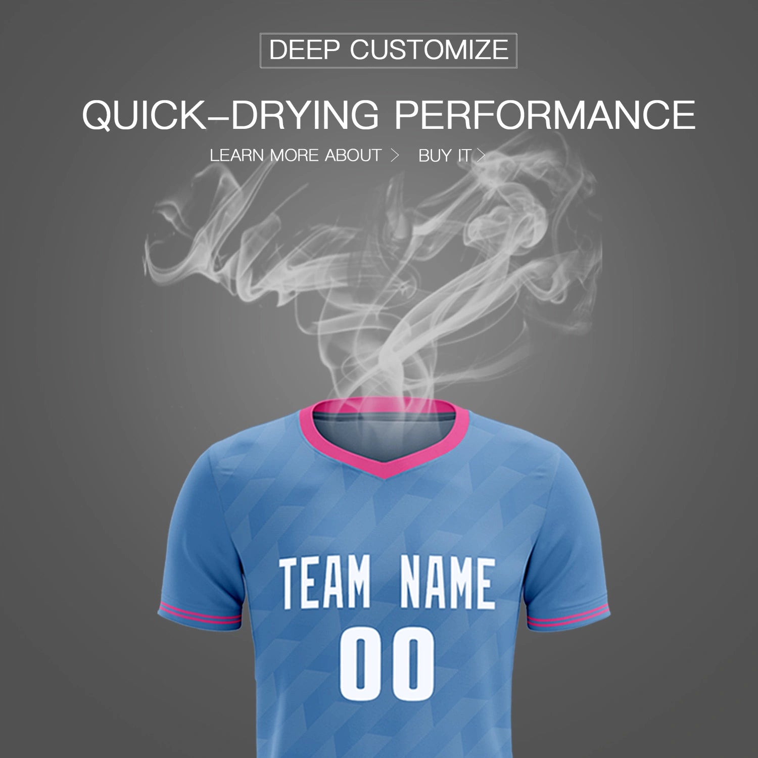 Custom Light Blue Pink Training Uniform Soccer Sets Jersey