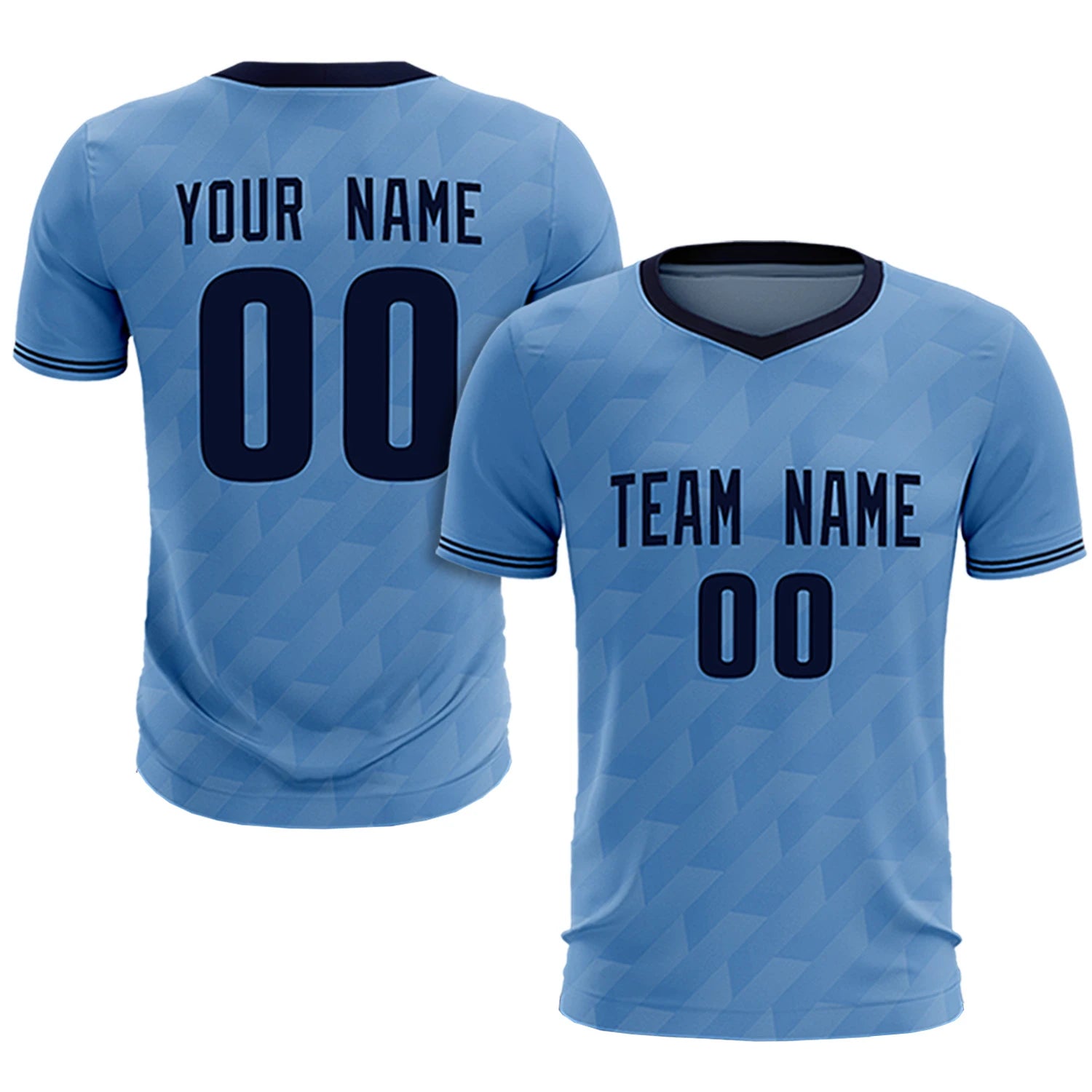 Custom Light Blue Navy Training Uniform Soccer Sets Jersey