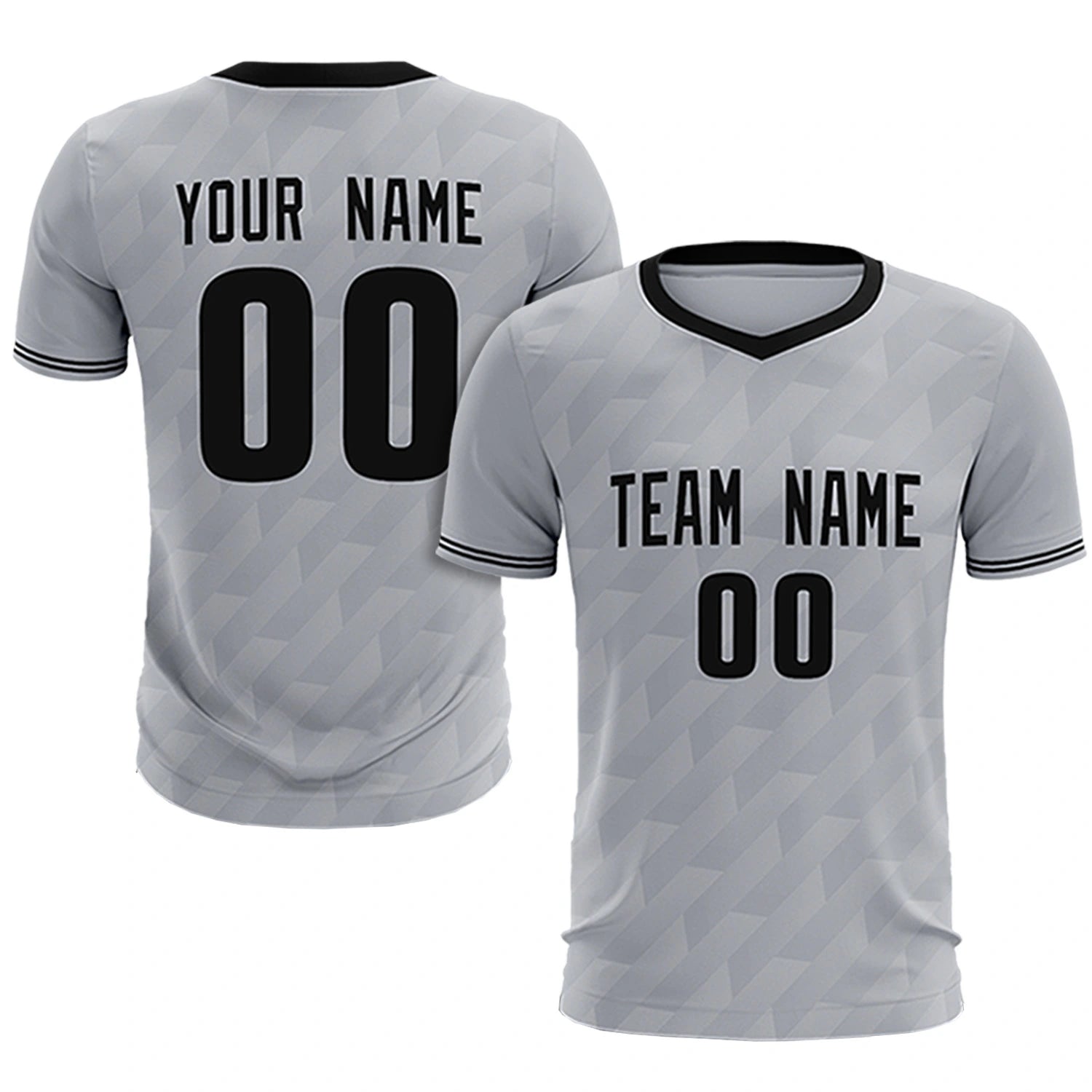 Custom Gray Black Training Uniform Soccer Sets Jersey