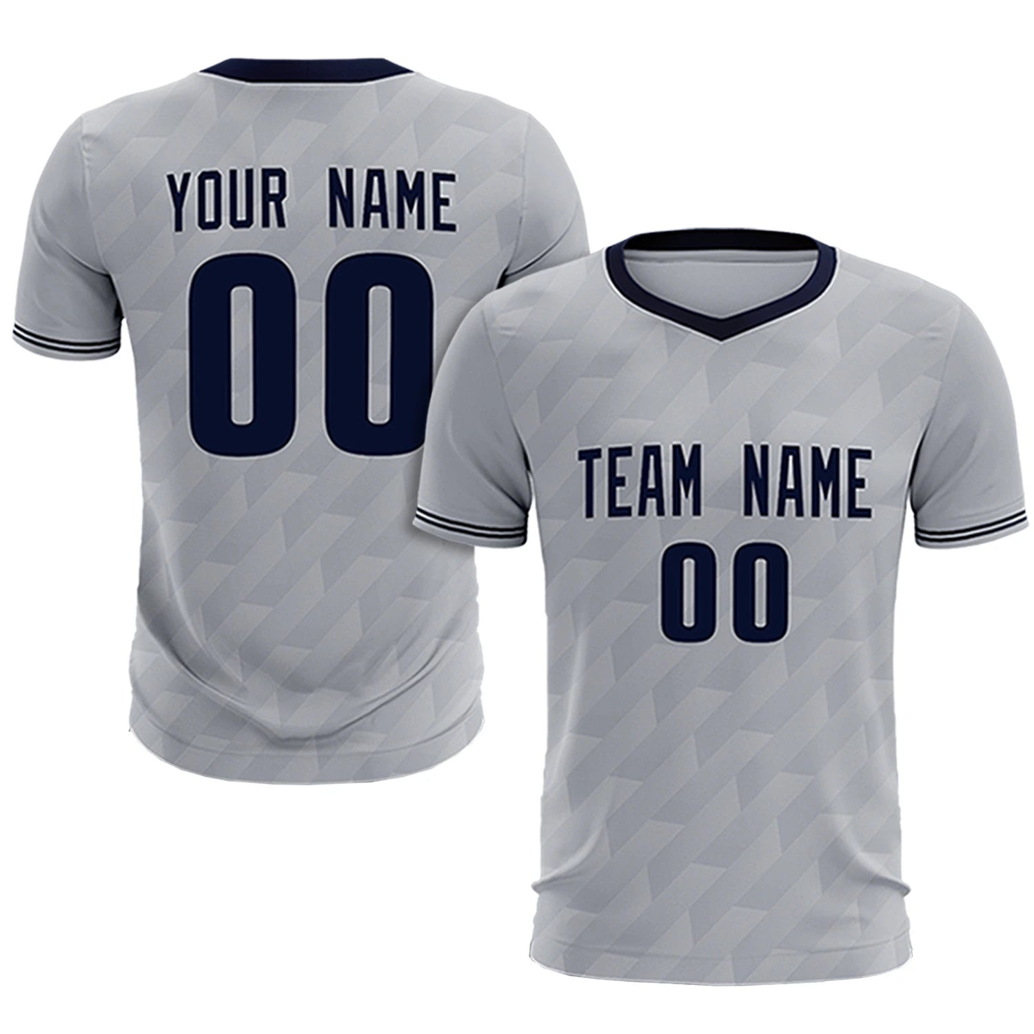 Custom Gray Navy Training Uniform Soccer Sets Jersey