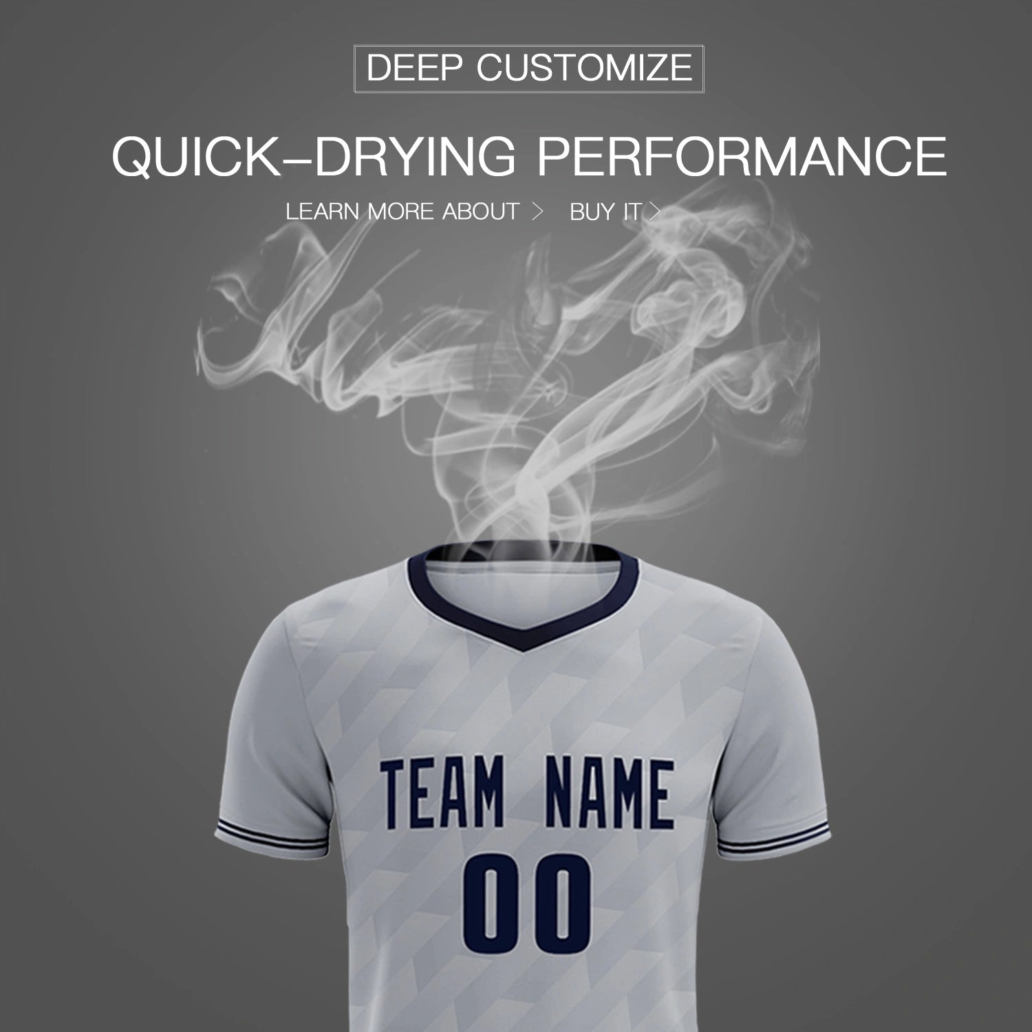 Custom Gray Navy Training Uniform Soccer Sets Jersey