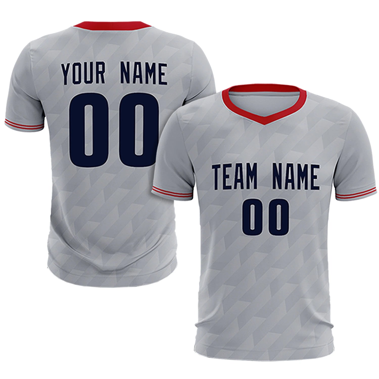 Custom Gray Red Training Uniform Soccer Sets Jersey