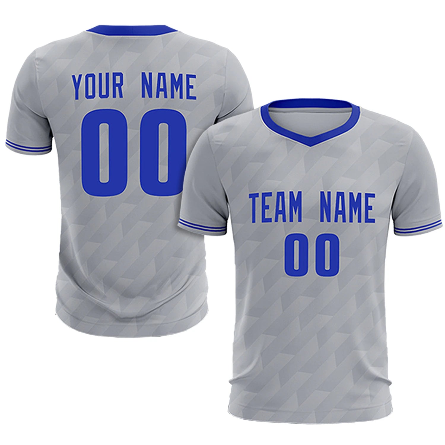 Custom Gray Royal Blue Training Uniform Soccer Sets Jersey