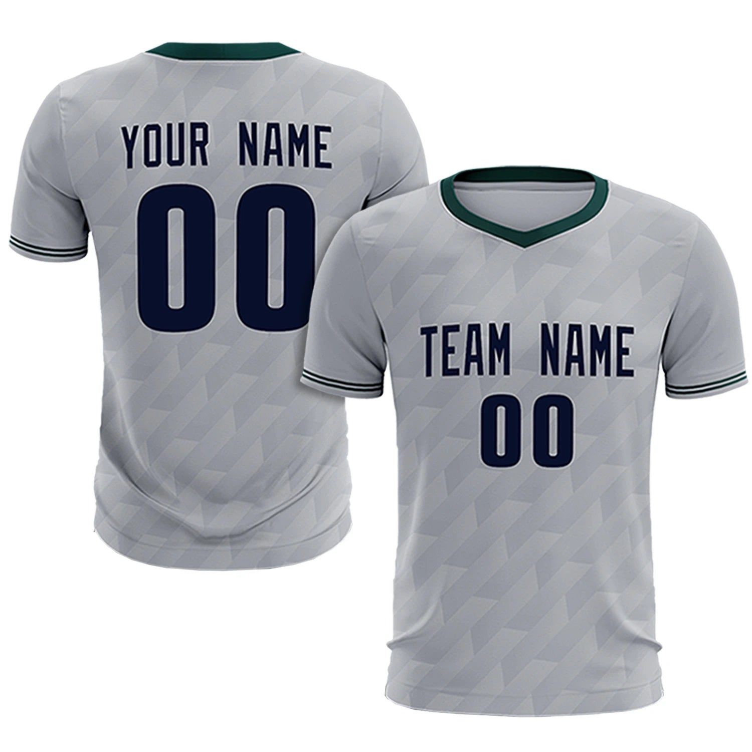 Custom Gray Midnight Green Training Uniform Soccer Sets Jersey