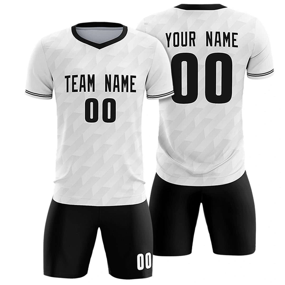 Custom White Black Training Uniform Soccer Sets Jersey