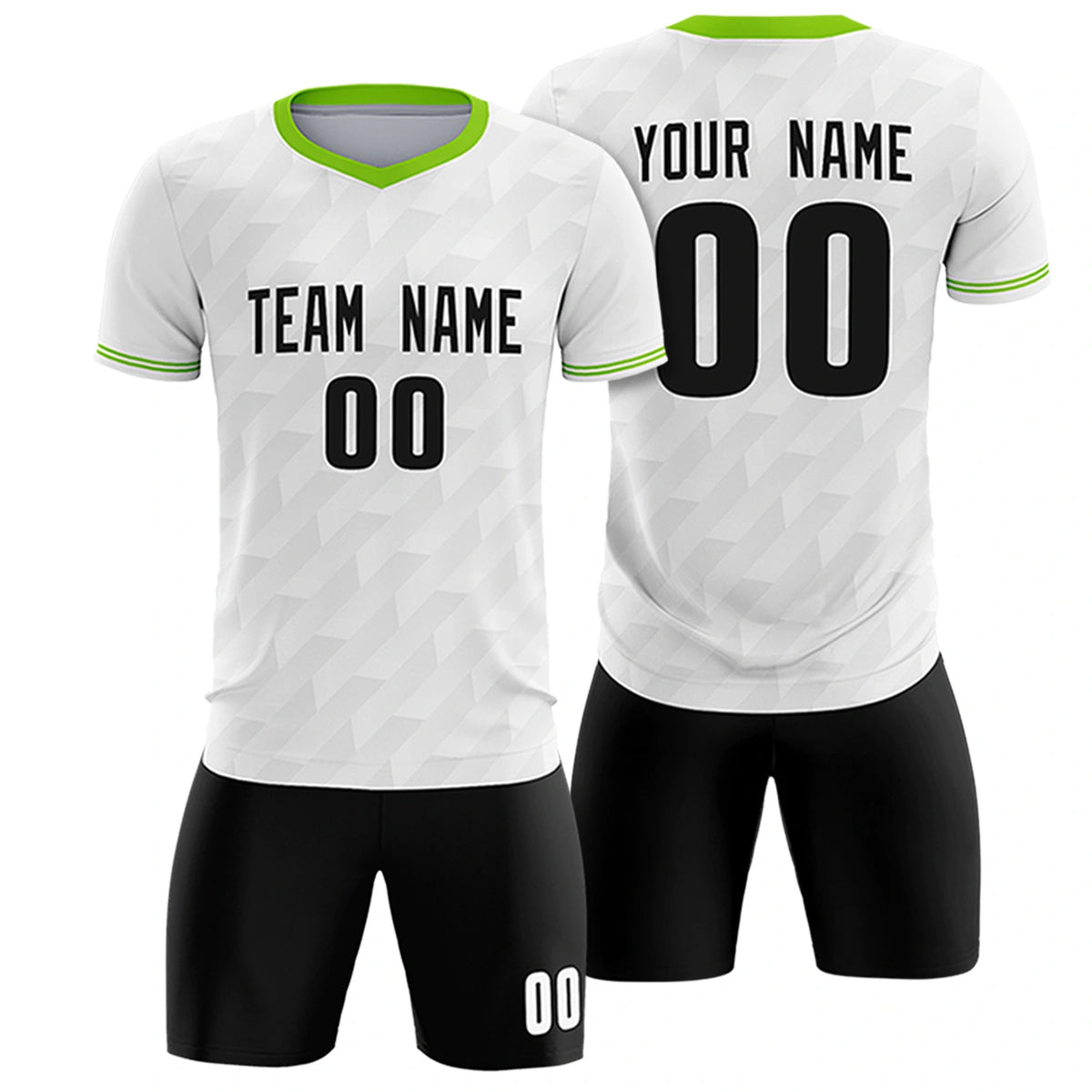 Custom White Neon Green Training Uniform Soccer Sets Jersey