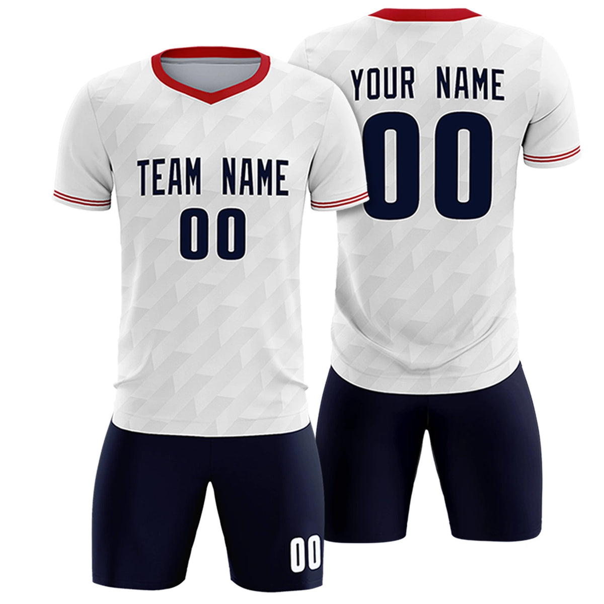 Custom White Red Training Uniform Soccer Sets Jersey